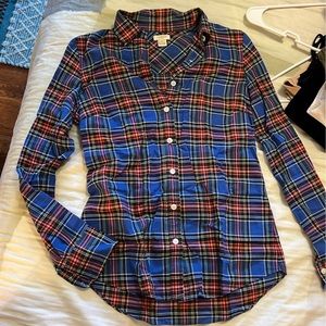 J Crew Tartan Button Down Shirt XXS